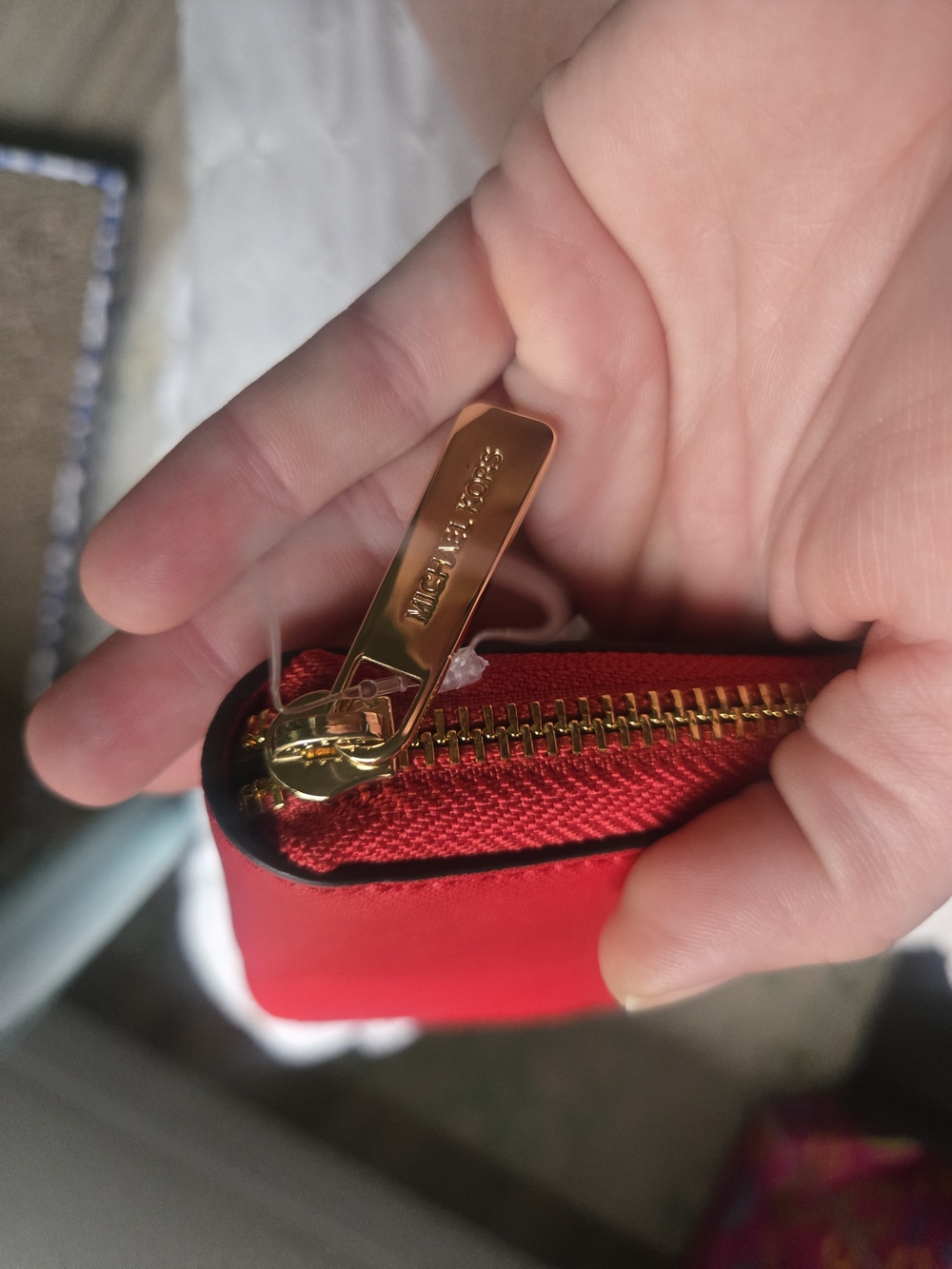 Michael Kors Red Zip-Around Leather Wallet - Picture 3 of 7